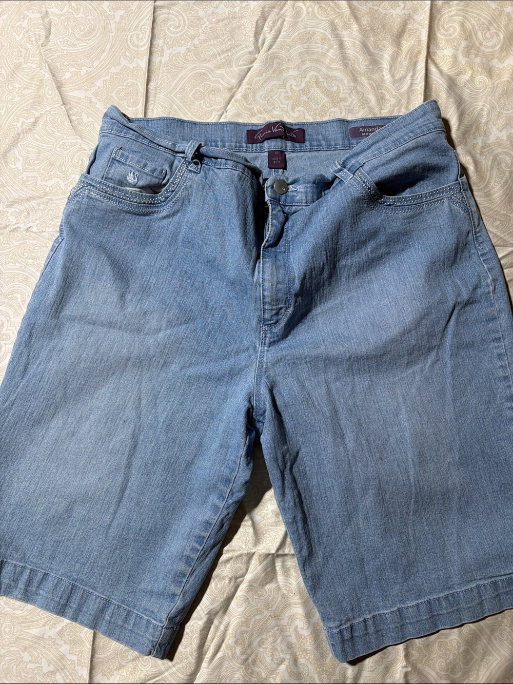 Gloria Vanderbilt Light Blue Denim Bermuda Shorts